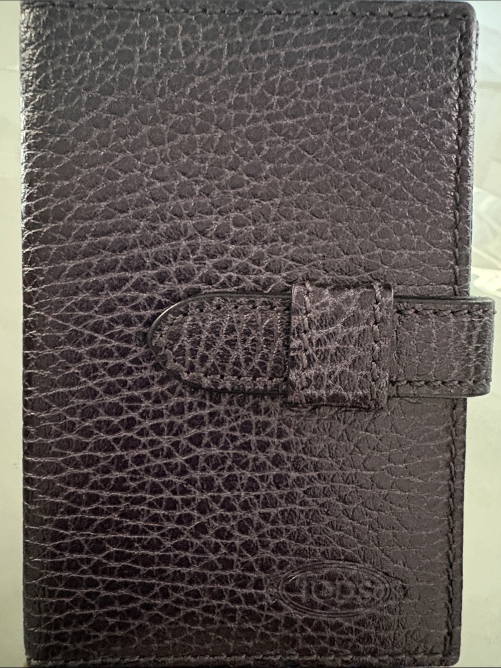 Tod's Black Pebbled Leather Business Card Holder Made in Italy